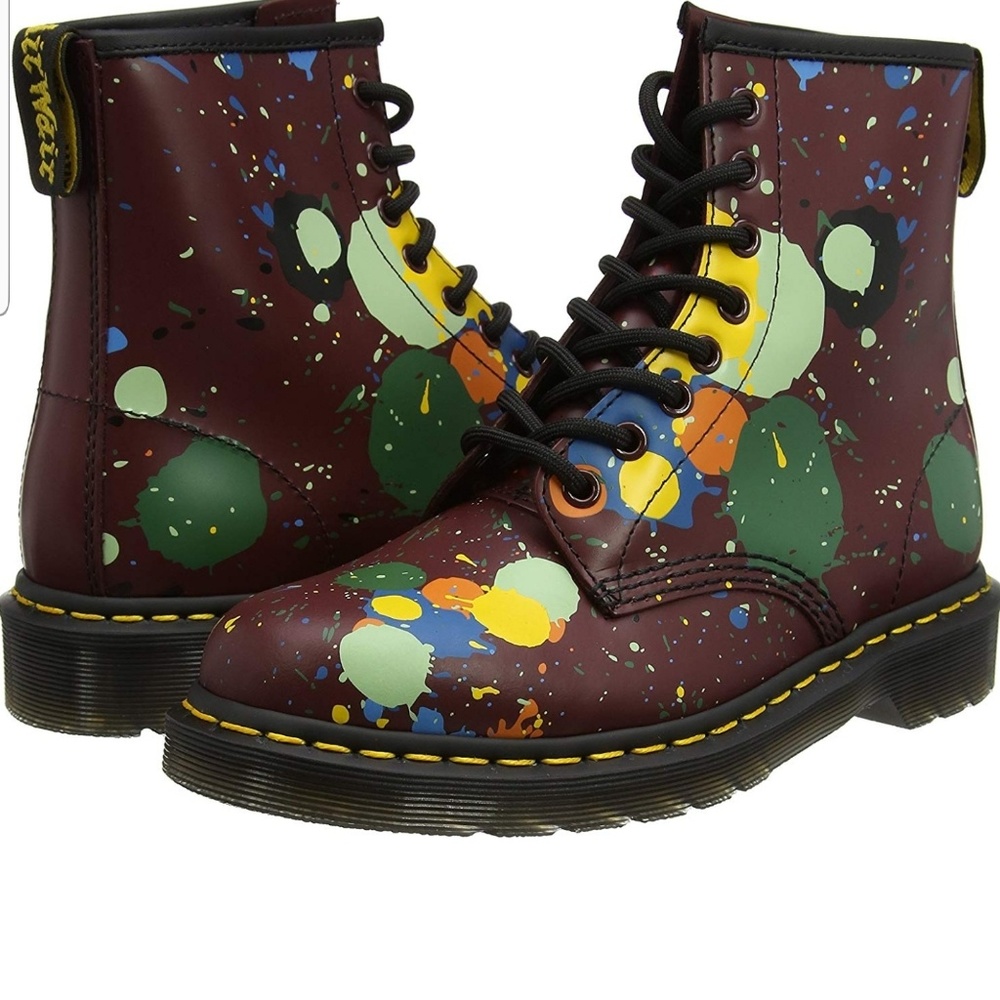 Dr. Martens 1460 Cherry Red Splatter- Worn once!